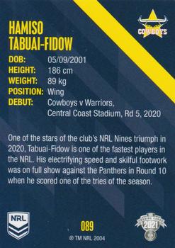 2021 NRL Traders #089 Hamiso Tabuai-Fidow Back